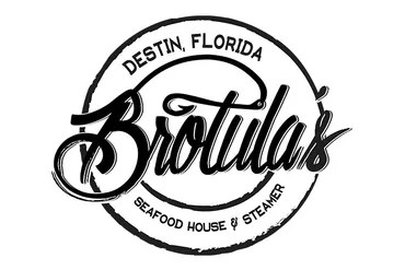 Brotula's Destin, Florida logo in black and white circular design.